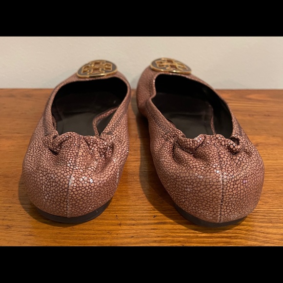 Tory Burch Reva Stingray Leather Ballet Flats - Picture 3 of 7